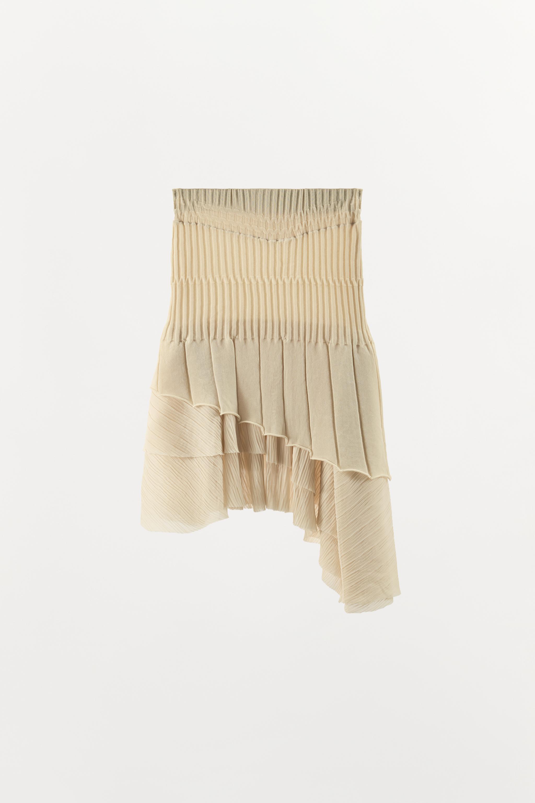 COMBINED ASYMMETRIC KNIT SKIRT